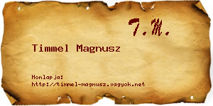 Timmel Magnusz névjegykártya